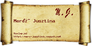 Merő Jusztina névjegykártya